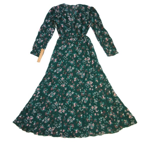 NWT Reformation Melba Midi in Emilia Green Floral Wrap Dress XS $278 - Picture 7 of 8